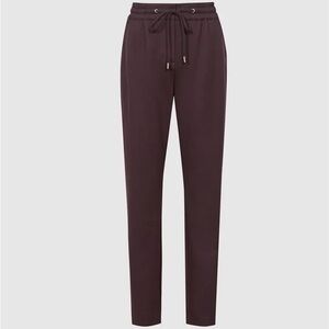NWT Reiss Pull On Formal Jogger Pant in Burgundy Size 0